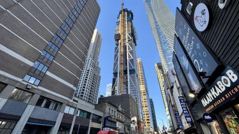Photo of construction progress on The One